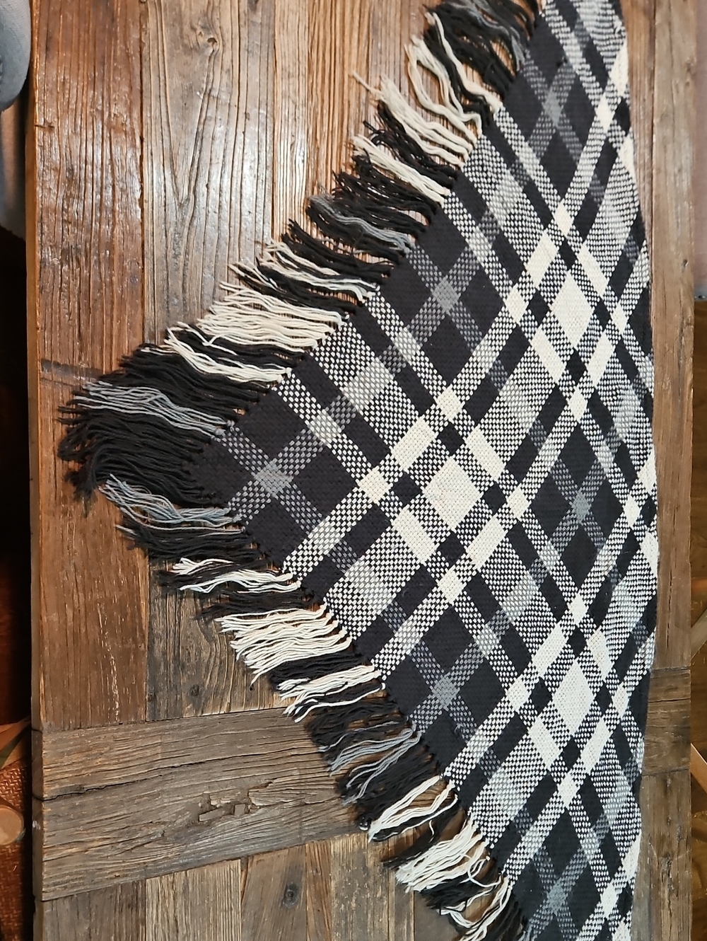Free People Plaid Fringed Shawl